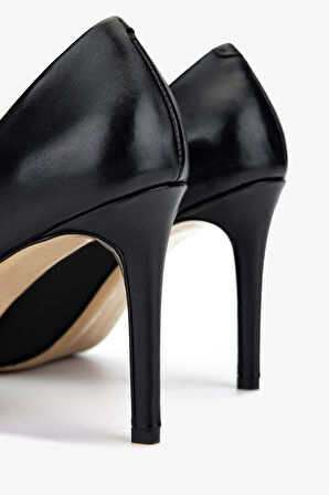 Valmenti Kadın Hakiki Deri Siyah Deri Topuklu Ayakkabı 1074 2031 BN AYK Y25 SIYAH DR