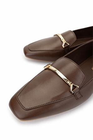 Tamer Tanca Kadın Hakiki Deri Kahverengi Loafer Ayakkabı 1073 013 BN AYK Y25 ACI KAHVE