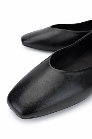 Tamer Tanca Kadın Hakiki Deri Siyah Deri Babet Ayakkabı 1073 004 BN AYK Y25 SIYAH DR