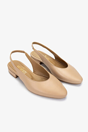 Valmenti Kadın Hakiki Deri Bej Babet Ayakkabı 312 5019 BN AYK Y25 NUDE