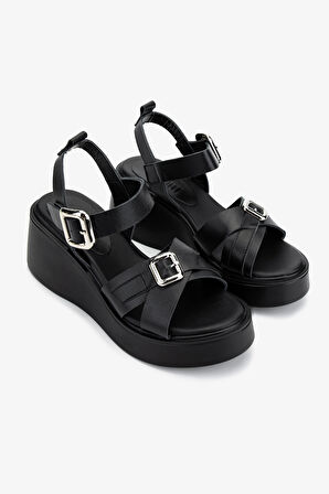 Valmenti Kadın Hakiki Deri Siyah Deri Topuklu Sandalet 312 6102 BN SNDLT Y25 SIYAH DR