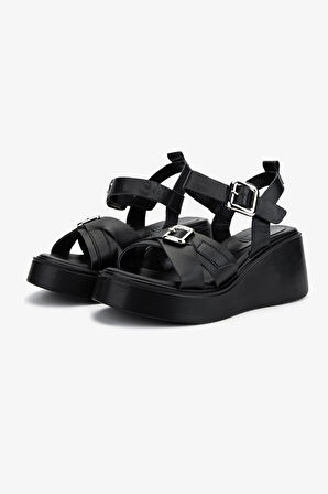 Valmenti Kadın Hakiki Deri Siyah Deri Topuklu Sandalet 312 6102 BN SNDLT Y25 SIYAH DR