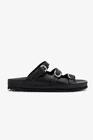 Valmenti Kadın Hakiki Deri Siyah Deri Düz Terlik 312 864 BN TRLK Y25 SIYAH DR