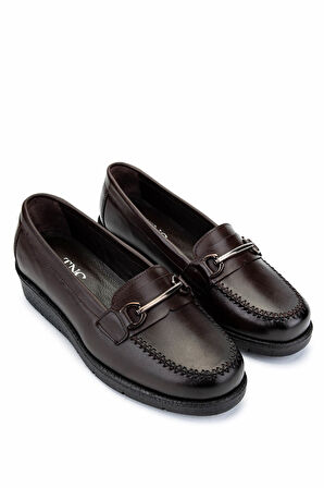 Tamer Tanca Kadın Hakiki Deri Kahverengi Casual Ayakkabı 1095 8092 BN AYK Y25 KAHVE DR