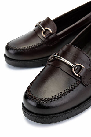 Tamer Tanca Kadın Hakiki Deri Kahverengi Casual Ayakkabı 1095 8092 BN AYK Y25 KAHVE DR