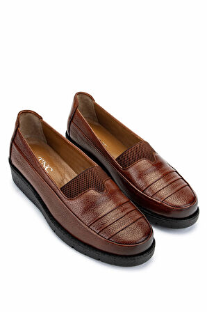 Tamer Tanca Kadın Hakiki Deri Koyu Taba Casual Ayakkabı 1095 0121 BN AYK Y25 K.TABA