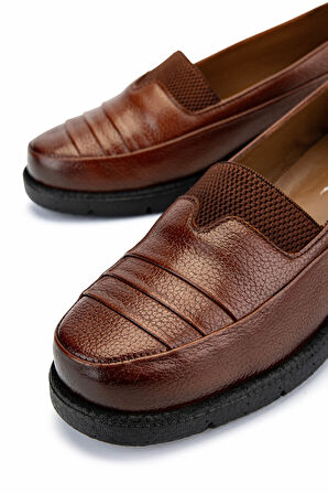 Tamer Tanca Kadın Hakiki Deri Koyu Taba Casual Ayakkabı 1095 0121 BN AYK Y25 K.TABA