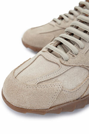 Tamer Tanca Kadın Hakiki Deri Bej Süet Sneakers & Spor Ayakkabı 1121 2000 BN AYK Y25 BEJ SUET