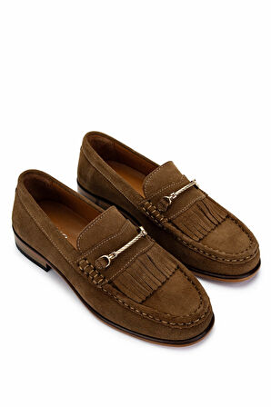 Tamer Tanca Kadın Hakiki Deri Kahverengi Loafer Ayakkabı 1122 2558 BN AYK Y25 SIGARO SUET