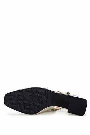 Tamer Tanca Kadın Hakiki Deri Altın Topuklu Ayakkabı 1064 1512 BN AYK Y25 ALTIN YLN