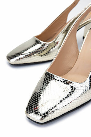 Tamer Tanca Kadın Hakiki Deri Altın Topuklu Ayakkabı 1064 1512 BN AYK Y25 ALTIN YLN