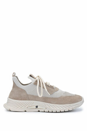Tamer Tanca Kadın Deri & Tekstil Bej Süet Sneakers & Spor Ayakkabı 1123 6000 BN AYK Y25 BEJ SUET/BEJ TRK