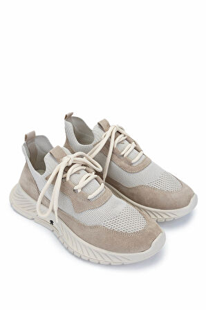 Tamer Tanca Kadın Deri & Tekstil Bej Süet Sneakers & Spor Ayakkabı 1123 6000 BN AYK Y25 BEJ SUET/BEJ TRK