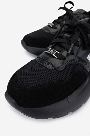 Valmenti Kadın Hakiki Deri Siyah Süet Sneakers & Spor Ayakkabı 1123 6080 BN AYK Y25 SIYAH SUET