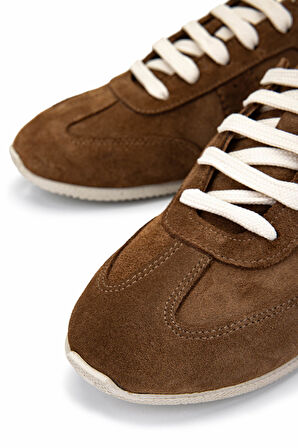 Tamer Tanca Kadın Hakiki Deri Tütün Süet Sneakers & Spor Ayakkabı 1060 25143 BN AYK Y25 TUTUN SUET