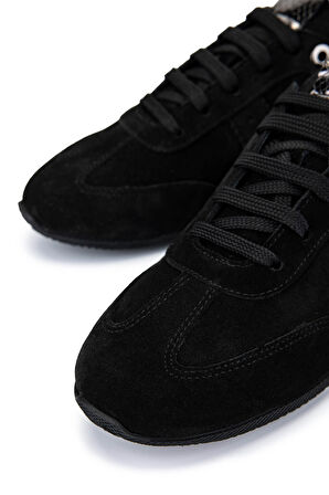 Tamer Tanca Kadın Hakiki Deri Siyah Süet Sneakers & Spor Ayakkabı 1060 25143 BN AYK Y25 SIYAH SUET