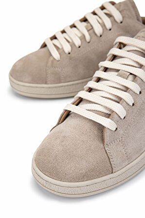 Tamer Tanca Kadın Hakiki Deri Bej Süet/Leopar Sneakers & Spor Ayakkabı 1060 25113 BN AYK Y25 BEJ SUET/LEOPAR