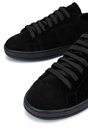 Tamer Tanca Kadın Hakiki Deri Siyah Süet/Siyah Beyaz Leopar Sneakers & Spor Ayakkabı 1060 25113 BN AYK Y25 SYH SUET/SYH BYZ LEOPAR