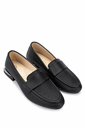 Tamer Tanca Kadın Hakiki Deri Siyah Loafer Ayakkabı 1124 11327 BN AYK Y25 SIYAH