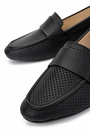 Tamer Tanca Kadın Hakiki Deri Siyah Loafer Ayakkabı 1124 11327 BN AYK Y25 SIYAH