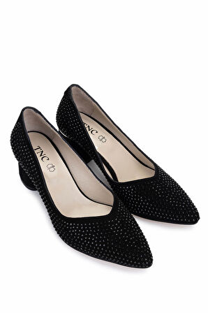 Tamer Tanca Kadın Hakiki Deri Siyah Süet Topuklu Ayakkabı 1059 2006 BN AYK Y25 SIYAH SUET