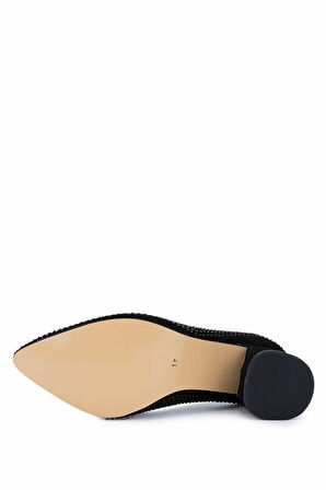 Tamer Tanca Kadın Hakiki Deri Siyah Süet Topuklu Ayakkabı 1059 2006 BN AYK Y25 SIYAH SUET