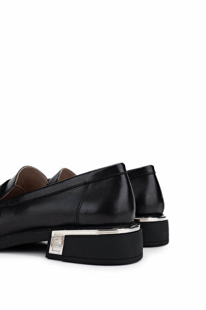 Tamer Tanca Kadın Hakiki Deri Siyah Deri Loafer Ayakkabı 1061 8118 BN AYK Y25 SIYAH DR