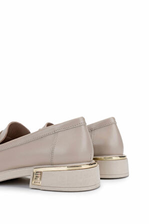 Tamer Tanca Kadın Hakiki Deri Bej Loafer Ayakkabı 1061 8118 BN AYK Y25 BEJ