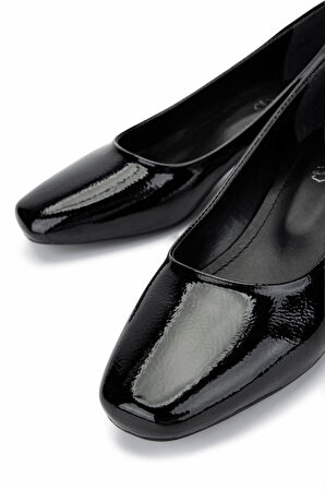 Tamer Tanca Kadın Vegan Siyah Topuklu Ayakkabı 1128 1050 BN AYK Y25 SIYAH KRSK