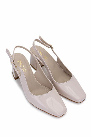 Tamer Tanca Kadın Vegan Bej Rugan Topuklu Ayakkabı 1128 1051 BN AYK Y25 BEJ RGN