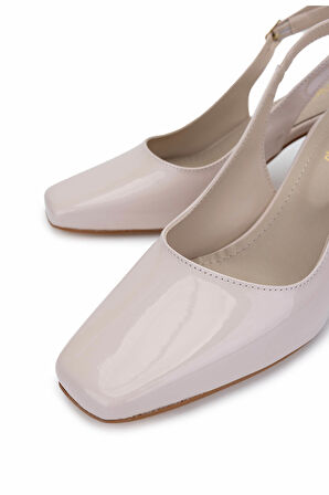 Tamer Tanca Kadın Vegan Bej Rugan Topuklu Ayakkabı 1128 1051 BN AYK Y25 BEJ RGN