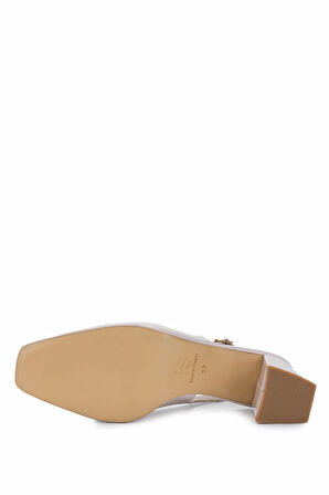 Tamer Tanca Kadın Vegan Bej Rugan Topuklu Ayakkabı 1128 1051 BN AYK Y25 BEJ RGN