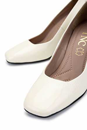 Tamer Tanca Kadın Hakiki Deri Bej Topuklu Ayakkabı 1129 001 BN AYK Y25 BEJ BNCK