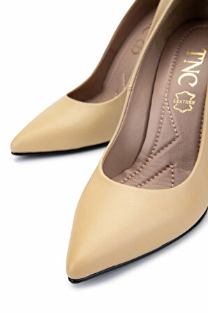 Tamer Tanca Kadın Hakiki Deri Açık Bej Topuklu Ayakkabı 1129 002 BN AYK Y25 A.BEJ DR