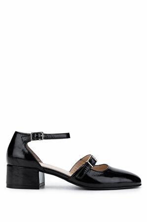 Tamer Tanca Kadın Hakiki Deri Siyah Rugan Topuklu Ayakkabı 815 9608 BN AYK Y25 SIYAH RGN