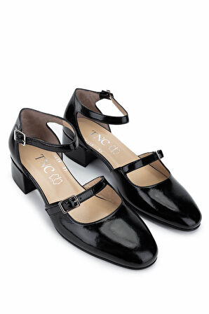 Tamer Tanca Kadın Hakiki Deri Siyah Rugan Topuklu Ayakkabı 815 9608 BN AYK Y25 SIYAH RGN