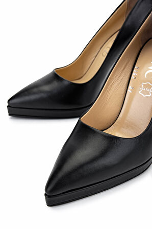 Tamer Tanca Kadın Hakiki Deri Siyah Deri Topuklu Ayakkabı 815 9382 BN AYK Y25 SIYAH DR