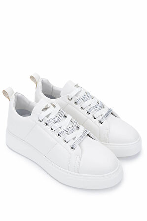 Tamer Tanca Kadın Vegan Beyaz Sneakers & Spor Ayakkabı 1009 117 BN AYK Y25 BEYAZ CILT