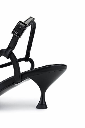 Tamer Tanca Kadın Vegan Siyah Topuklu Ayakkabı 932 2941 BN AYK Y25 SIYAH