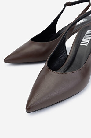 Valmenti Kadın Vegan Kahverengi Deri Topuklu Ayakkabı 932 3291 BN AYK Y25 KAHVE CILT