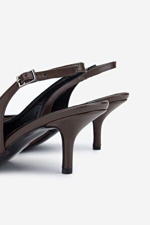 Valmenti Kadın Vegan Kahverengi Deri Topuklu Ayakkabı 932 3291 BN AYK Y25 KAHVE CILT