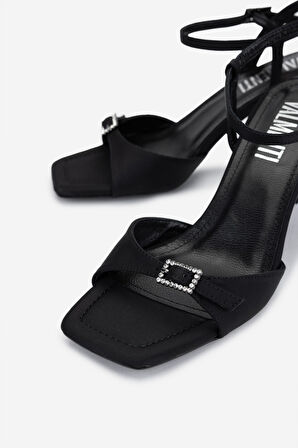 Valmenti Kadın Vegan Siyah Saten Topuklu Ayakkabı 932 4671 BN AYK Y25 SIYAH SATEN