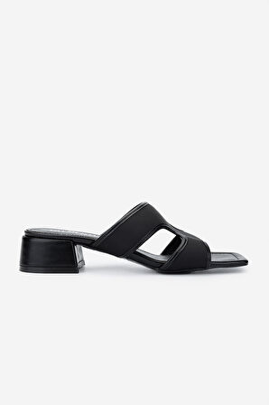 Valmenti Kadın Vegan Siyah Topuklu Terlik 932 3241 BN TRLK Y25 SIYAH KMS