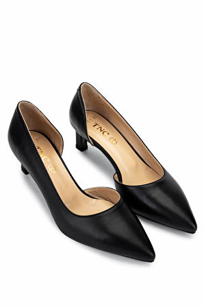 Tamer Tanca Kadın Hakiki Deri Siyah Topuklu Ayakkabı 492 56251 BN AYK Y25 SIYAH