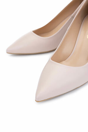 Tamer Tanca Kadın Hakiki Deri Bej Topuklu Ayakkabı 492 55750 BN AYK Y25 BEJ DR