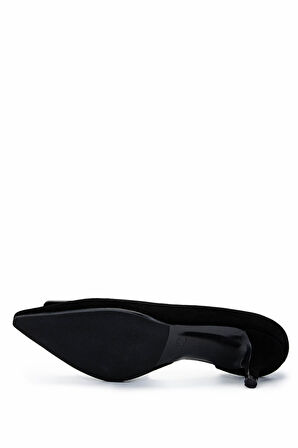 Tamer Tanca Kadın Hakiki Deri Siyah Süet Topuklu Ayakkabı 492 55203 BN AYK Y25 SIYAH SUET