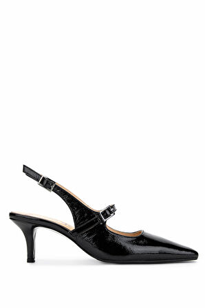 Tamer Tanca Kadın Hakiki Deri Siyah Rugan Topuklu Ayakkabı 492 55201 BN AYK Y25 SIYAH RGN