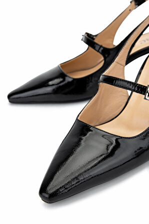 Tamer Tanca Kadın Hakiki Deri Siyah Rugan Topuklu Ayakkabı 492 55201 BN AYK Y25 SIYAH RGN