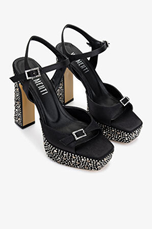 Valmenti Kadın Siyah Vegan Topuklu Ayakkabı 891 299 BN AYK Y25 SIYAH SATEN/TASLI