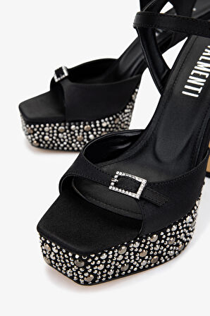 Valmenti Kadın Siyah Vegan Topuklu Ayakkabı 891 299 BN AYK Y25 SIYAH SATEN/TASLI